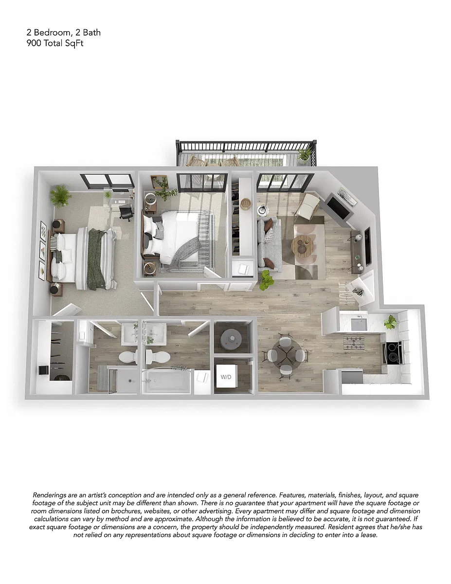 Floor plan 2x2 Renovated