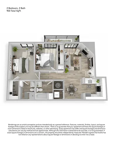 Floor plan 2x2 Renovated