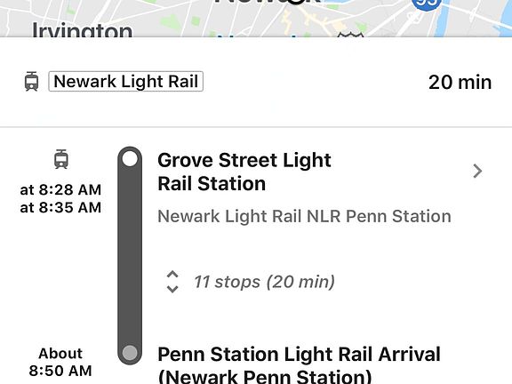 Nearby Grove Street Lightrail Station, 20 minutes to Newark 