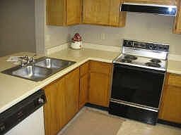 Kitchen with pass through to dining area