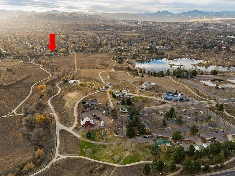 Belmar Park looking West from Wadsworth - arrow points to house