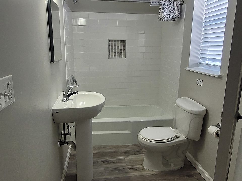 Bathroom - new flooring, subway tile shower
