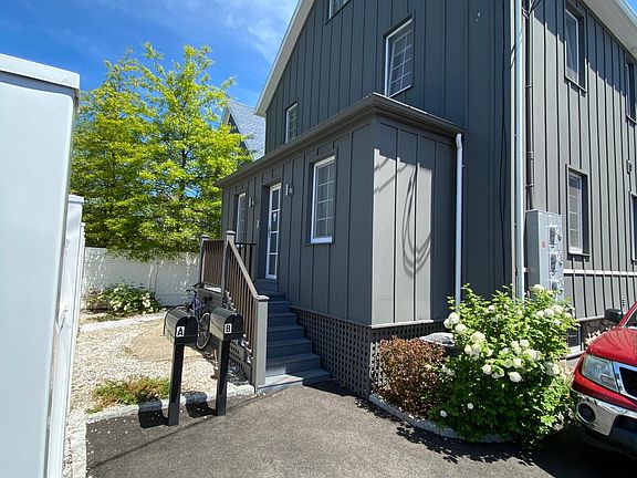 The front of the main entrance to the building