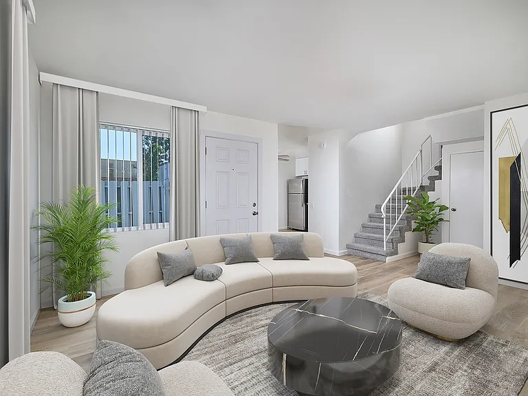 Living Room _ Premium 2 BR Townhouse, 1.5 BA