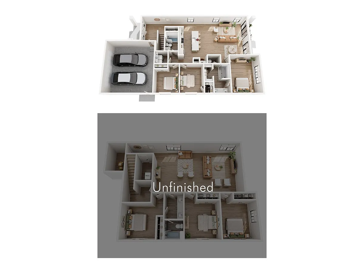Floor plan Vera (Unfinished Basement)