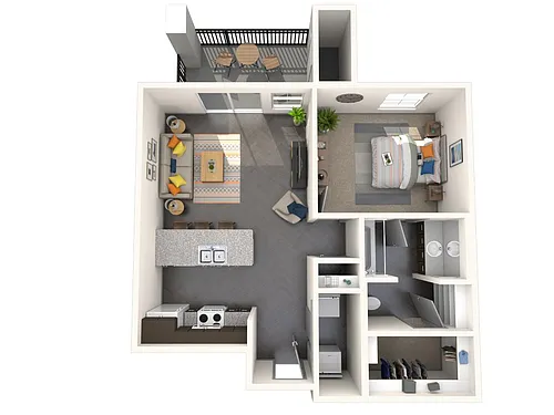 Floor plan Classic 1 Bed - 1 Bath A