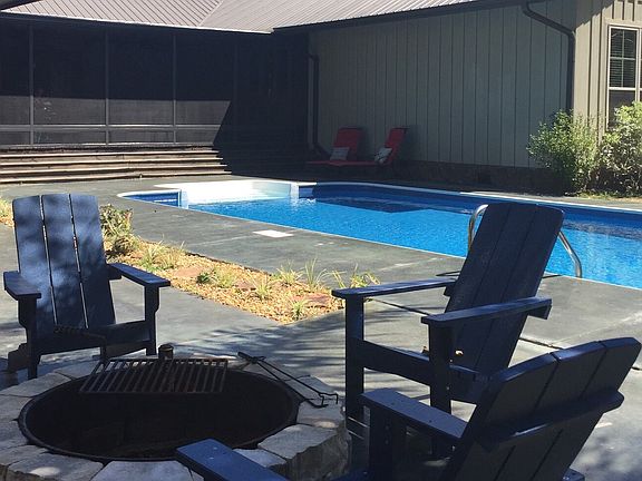 Fire pit and pool view