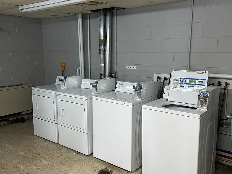 Laundry is shared and coin operated