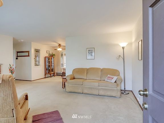 View of the living room from the front entry.