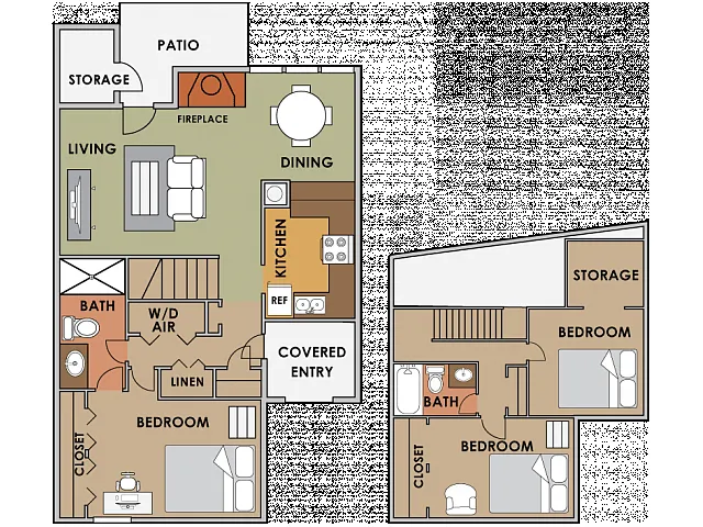Floor plan Three Bedroom Two Bathroom