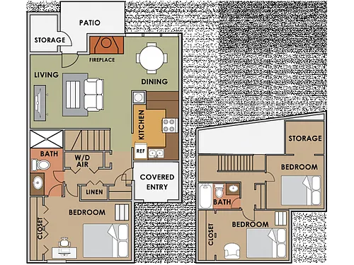 Floor plan Three Bedroom Two Bathroom