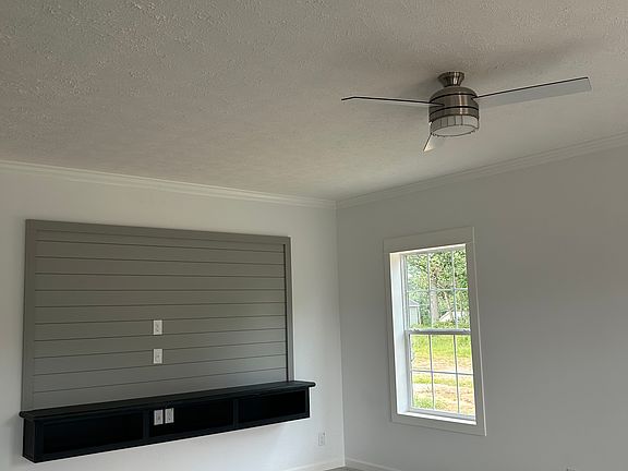Entertainment accent wall in living room