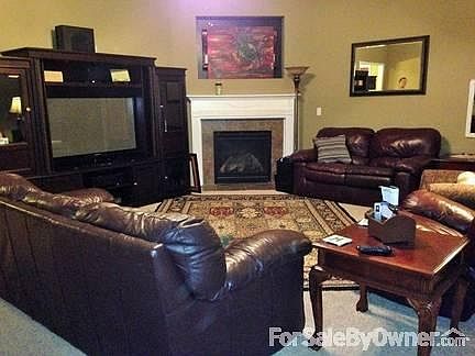 Living Room : Vaulted Ceilings, gas fireplace