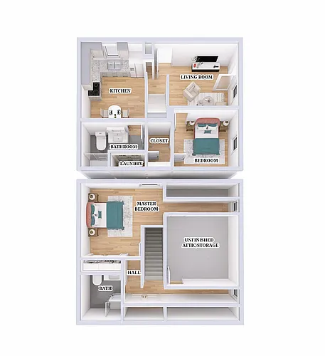 Floor plan Quail Hill Two Bed, One Bath