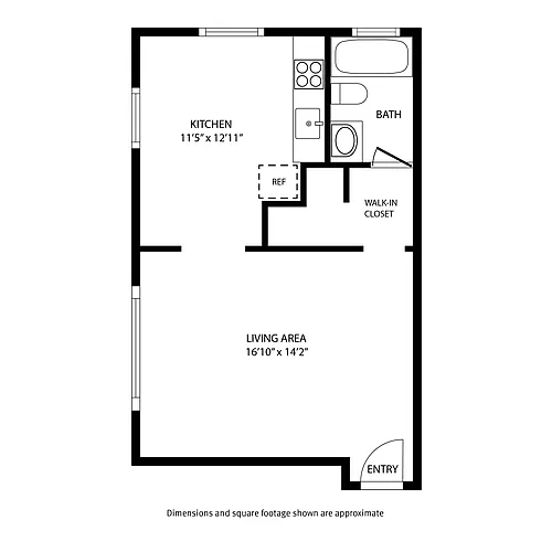 Floor plan Studio / 1 Bath