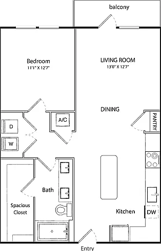 1x1 (500 SF) 1x1 (500 SF)