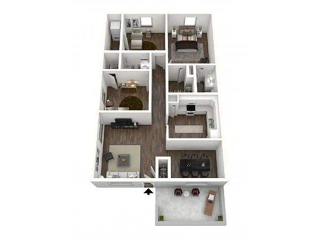 Floor plan 3BR-2BA