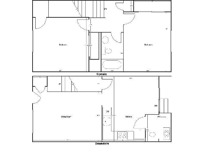 Floor plan 2 Bed 1.5 Bath