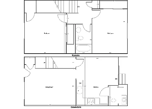 Floor plan 2 Bed 1.5 Bath