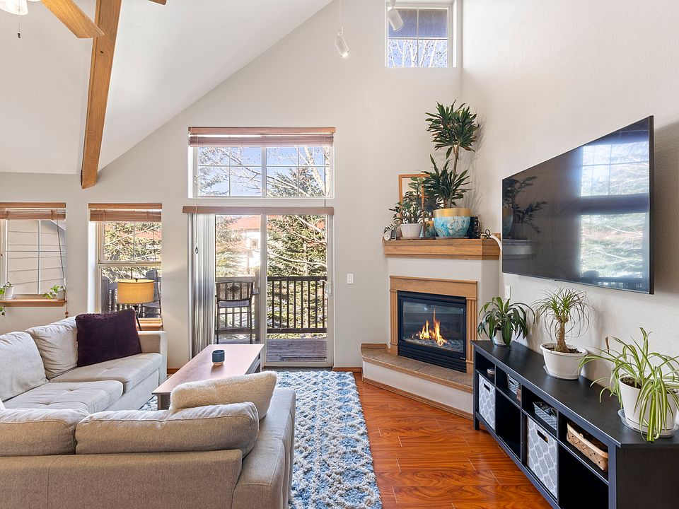 Cozy couch and TV set-up.
