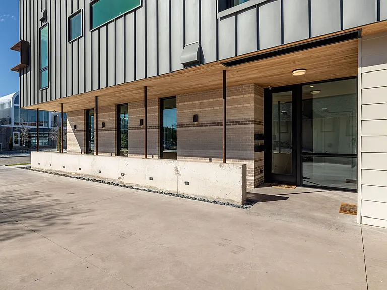 The front entry to the building.