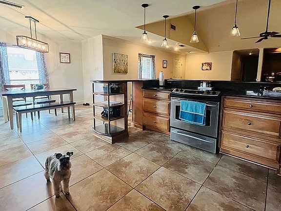 open floor plan kitchen/den