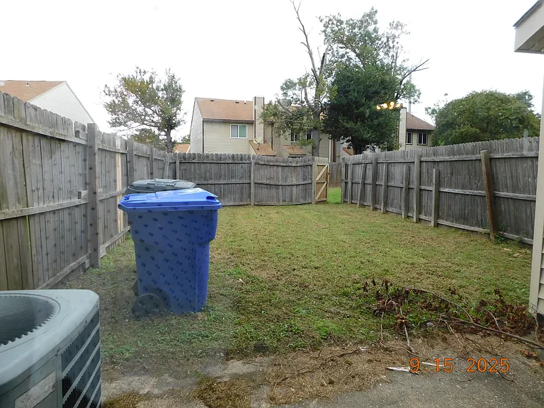 Fenced back yard