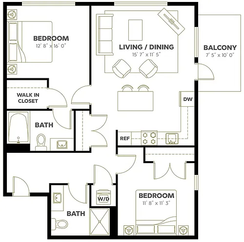 Floor plan 2X2 D5