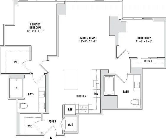 Two Bedroom B5 - 1142 Sq. Ft. - Residences 2004-3604 Two Bedroom B5 - 1142 Sq. Ft. - Residences 2004-3604