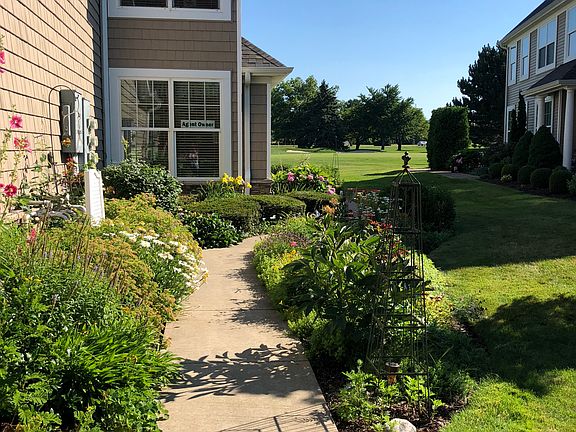 Beautiful gardens along path