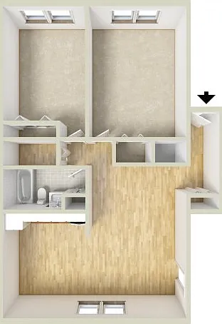 Two bedroom floor plan Two bedroom floor plan