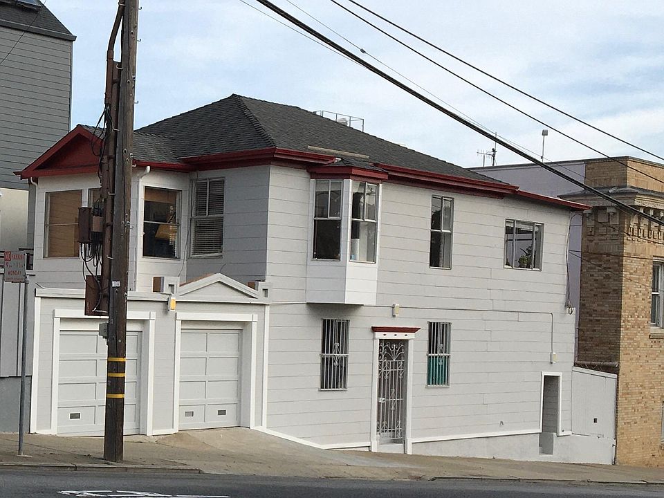 Street view of the house. The available lower unit has a private entrance on 22nd street (shown). Unit includes the storage garage on the right side.