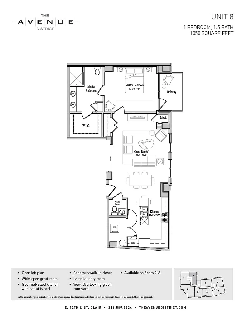 Floor plan 1BED/1.5BATH