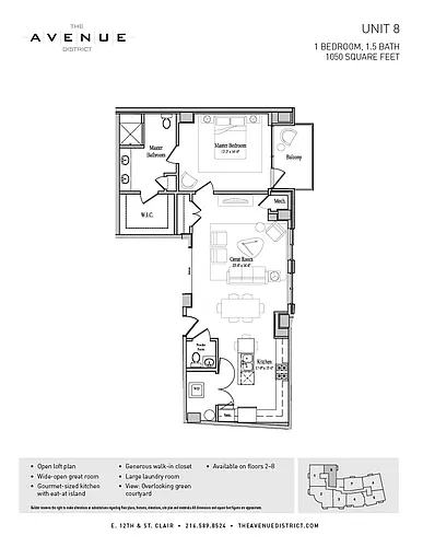 Floor plan 1BED/1.5BATH