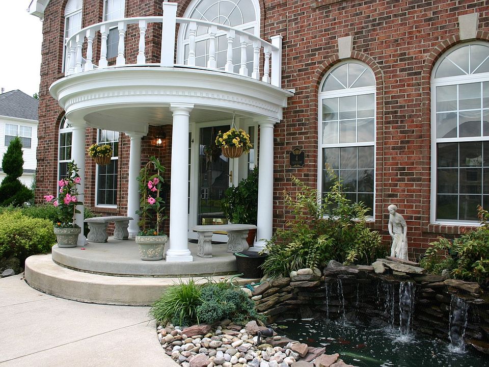 Portico and Koi Pond