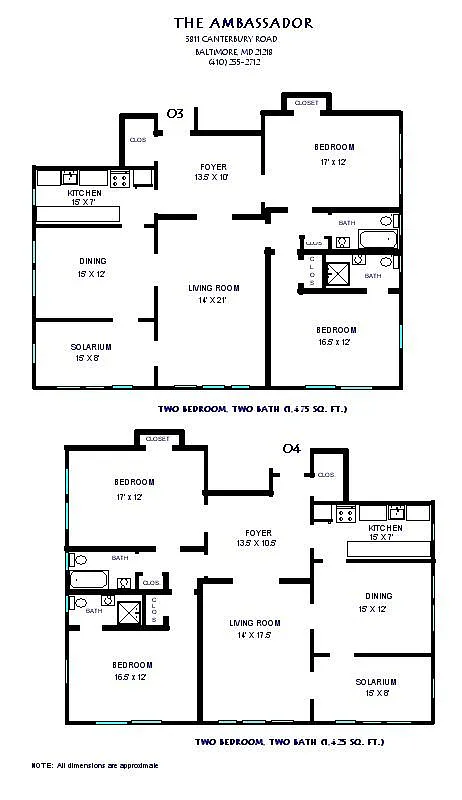 Floor plan Two Bedroom Two Bath