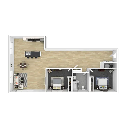 Floor plan 2x1 (70% Income Restrictions Apply)