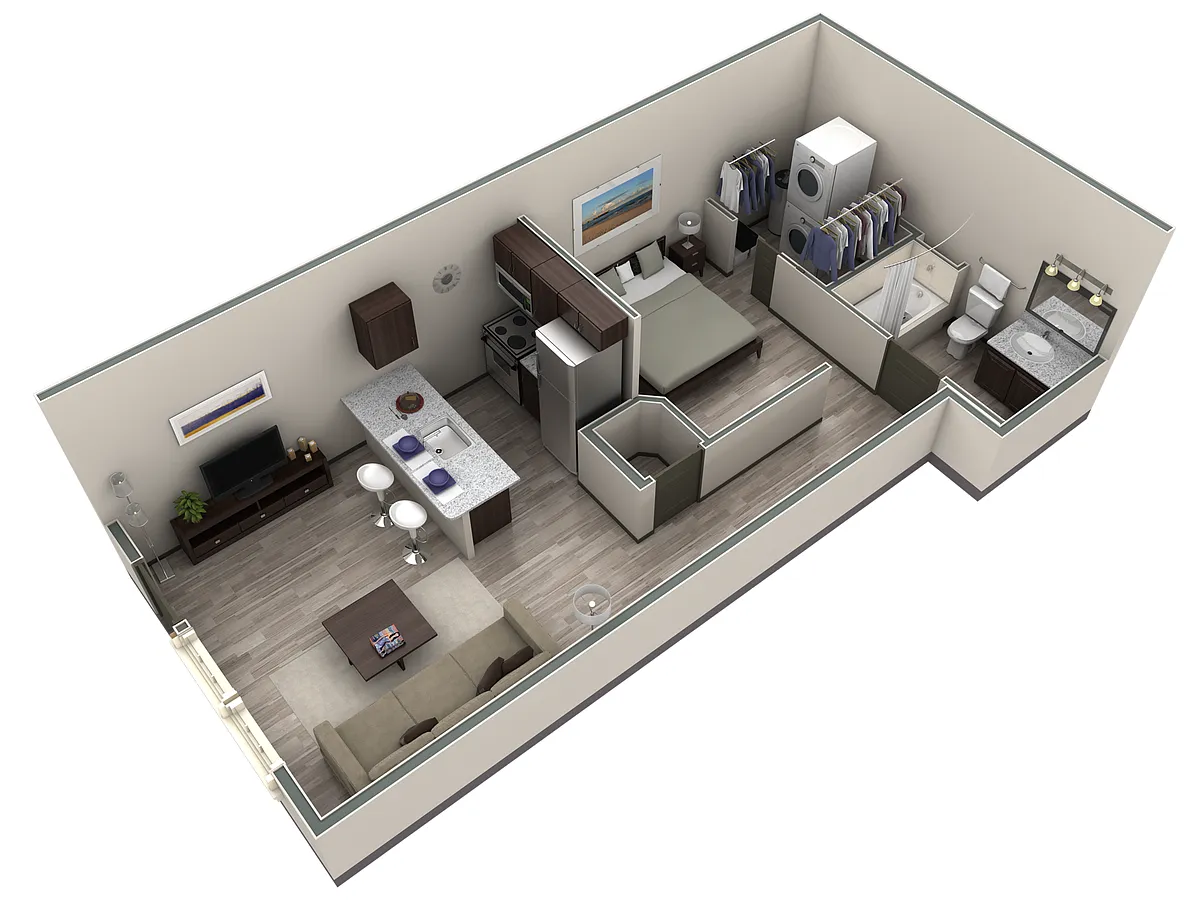 Floor plan Studio Horizon Courtyard