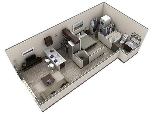 Floor plan Studio Horizon Courtyard