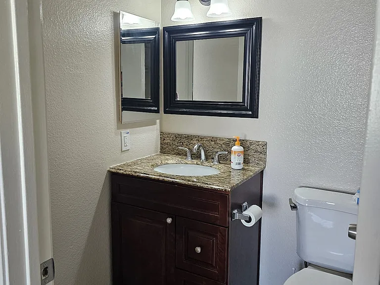 Master bedroom bathroom with shower.