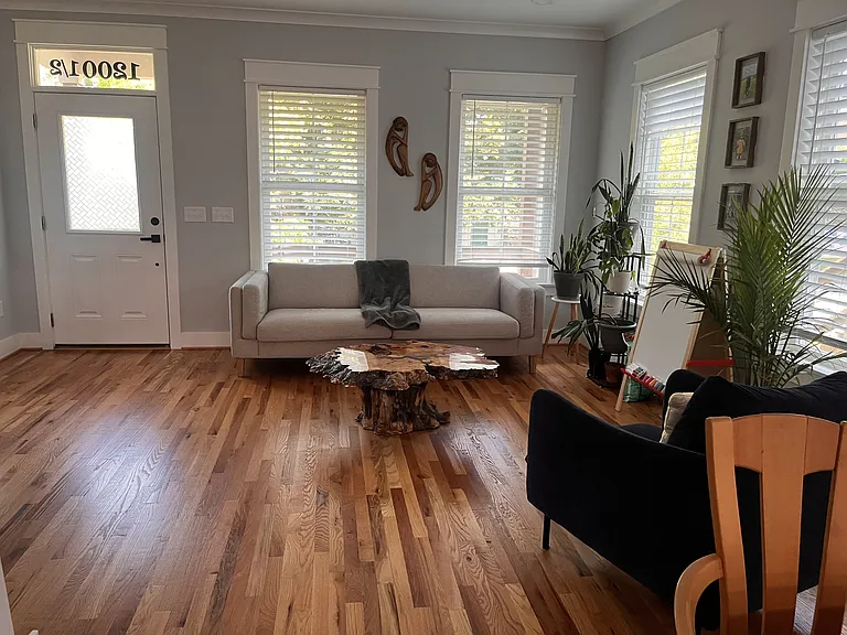 Front room with furniture.