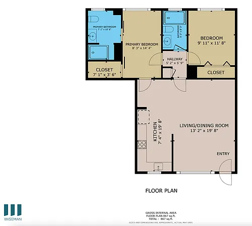 Floor plan The Alex - Two-Bedroom Two-Bathroom