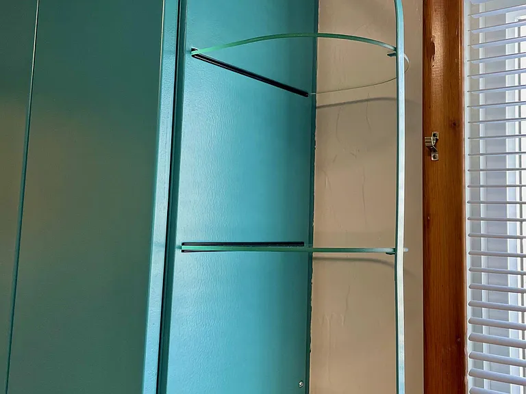 Glass Kitchen shelves