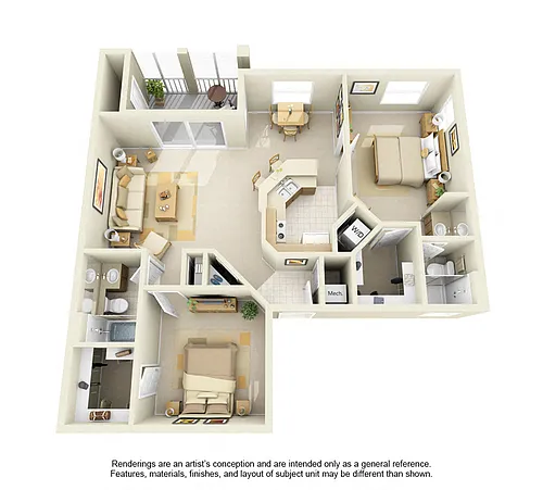 Floor plan B2 - Dania Beach