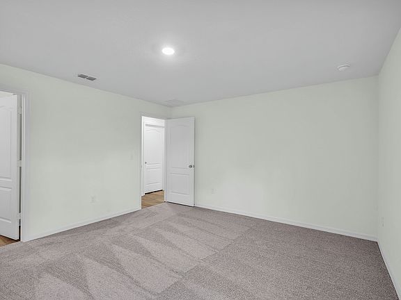 The master bedroom is spacious and has a walk in closet and bathroom attached