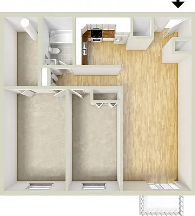 Two bedroom floor plan Two bedroom floor plan