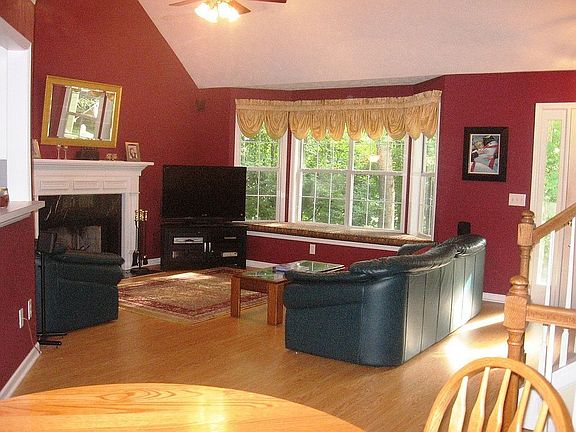 Living Area with Fireplace & Bay Window