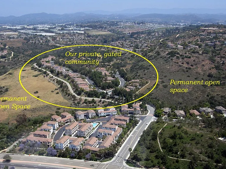 Aerial view of home's location and surroundings. It is tucked away from view, so it's super quiet and safe!