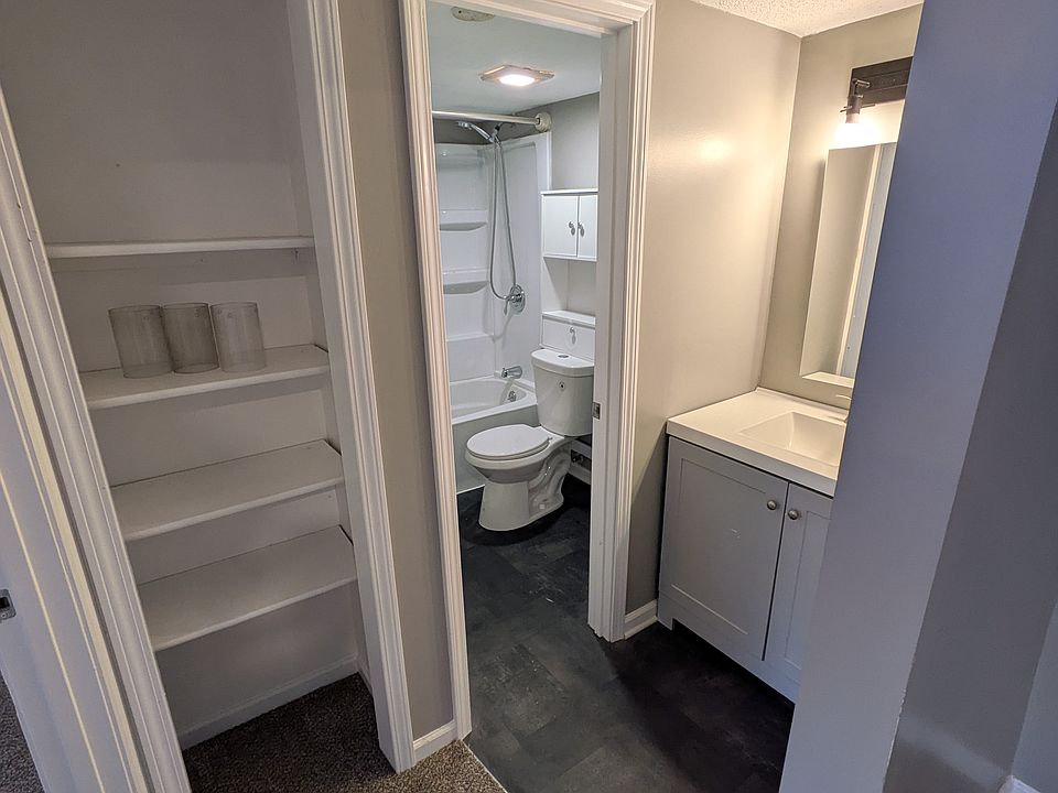 Hall bathroom, first bedroom to the left