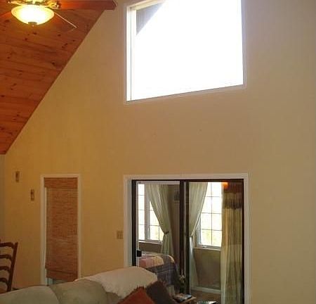 Family Room with Vaulted Ceiling